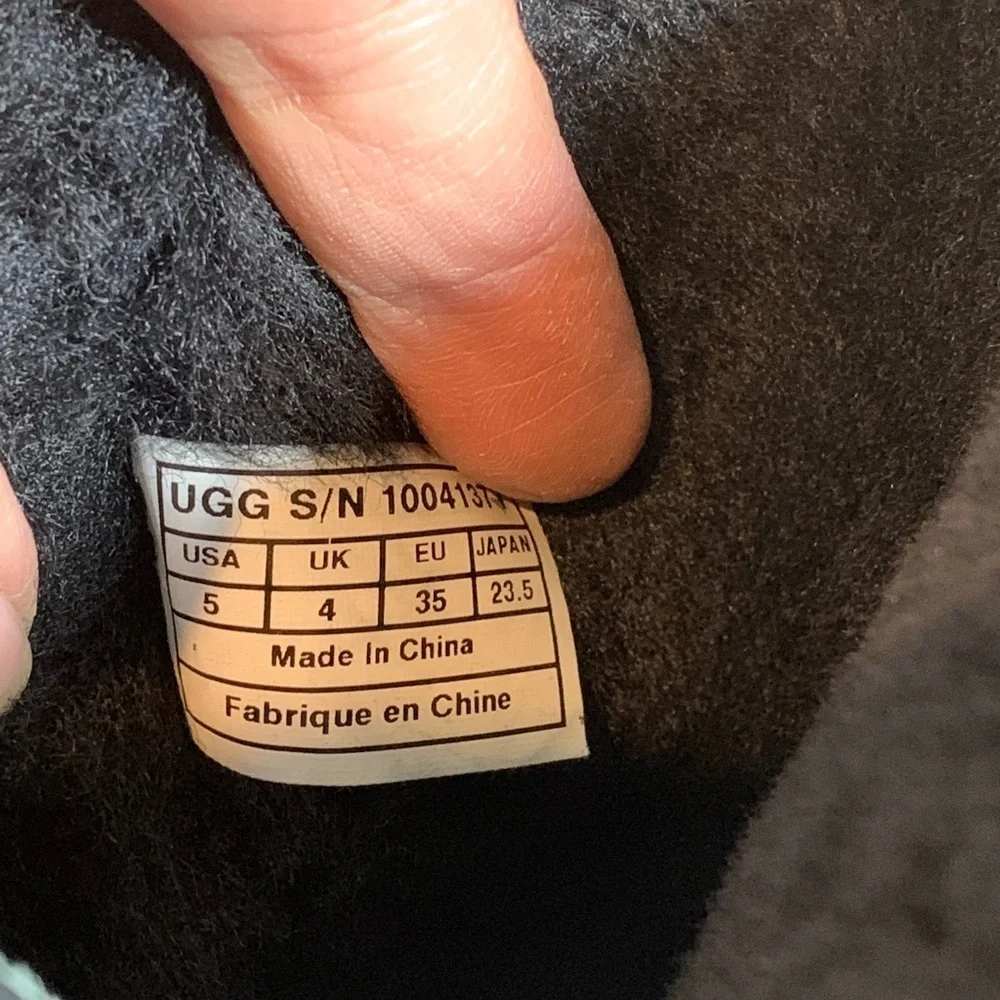 UGG Black Shiny Booties Sz 5 Big Girl